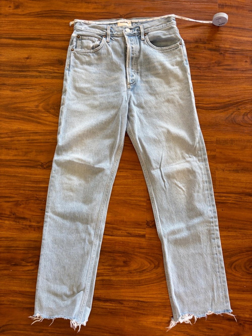 Agolde Light Wash Straight Leg Jeans